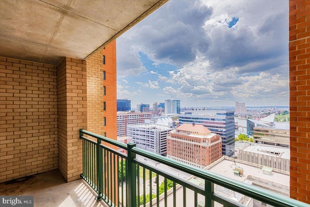 balcony featuring a view of city