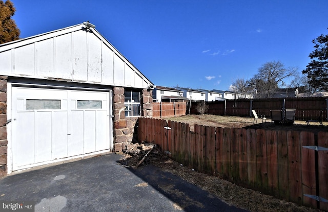 view of garage