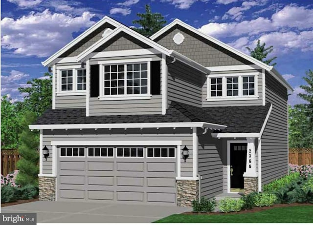 craftsman house featuring a garage