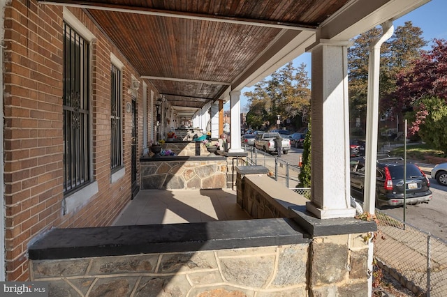 view of patio featuring covered porch