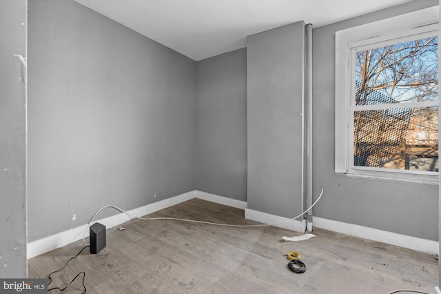 empty room featuring light hardwood / wood-style floors