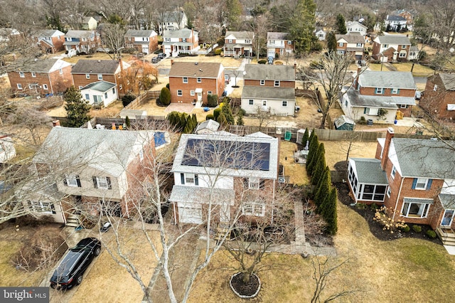 drone / aerial view with a residential view