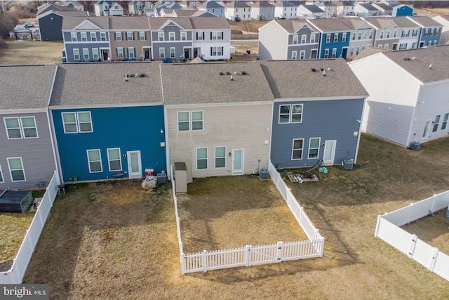 aerial view with a residential view