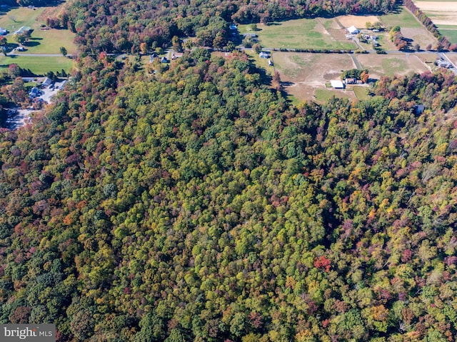 aerial view with a rural view