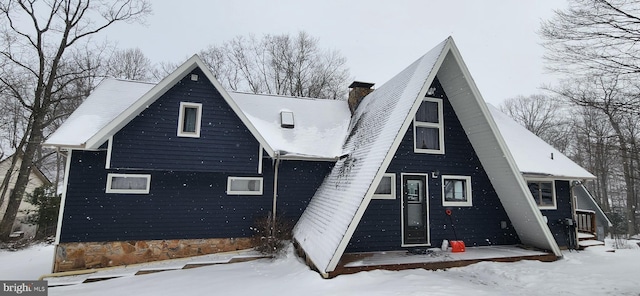 exterior space with a chimney