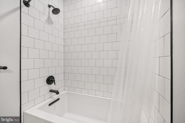 full bath featuring shower / bath combination with curtain