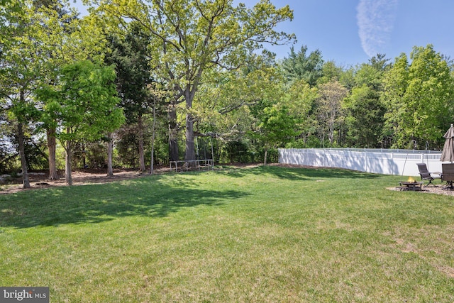 view of yard with fence