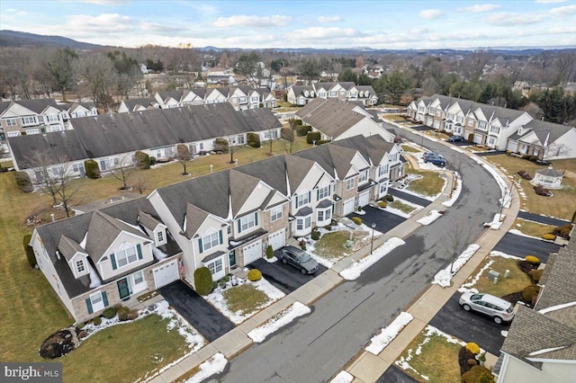 aerial view with a residential view