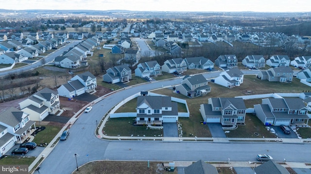 bird's eye view featuring a residential view