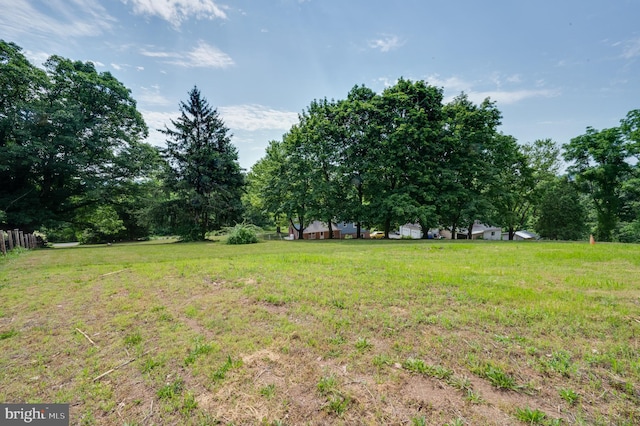 view of yard with a rural view