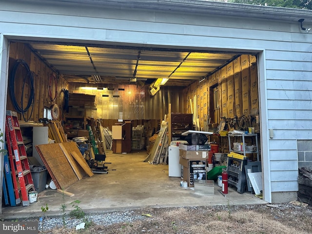 exterior space featuring a garage