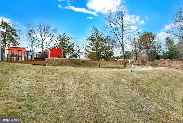 view of yard featuring a deck