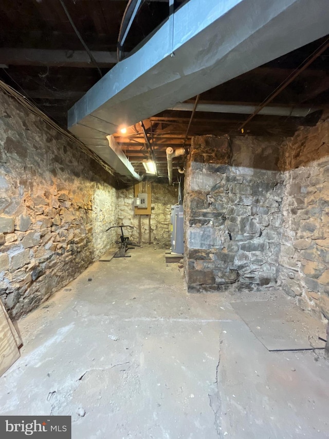 view of unfinished basement