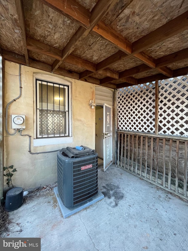 view of patio featuring central air condition unit