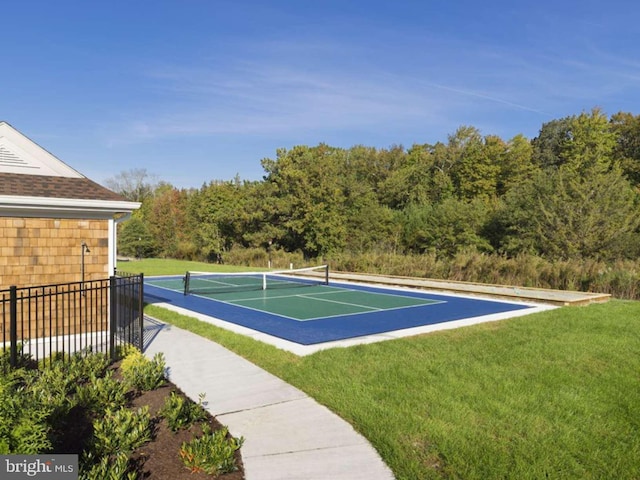 14 Bowers Dr Unit 3, Ocean View, DE 19970 - view of tennis court featuring fence and a yard