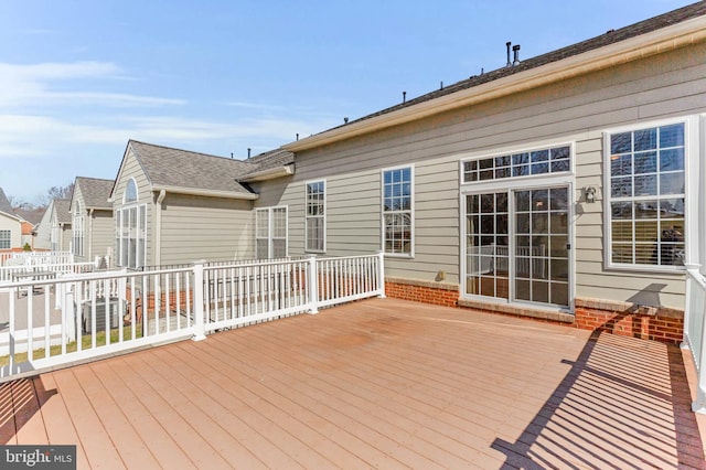 wooden deck with cooling unit