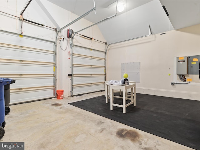 garage featuring electric panel