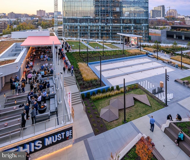 birds eye view of property featuring a view of city