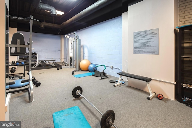 view of workout area