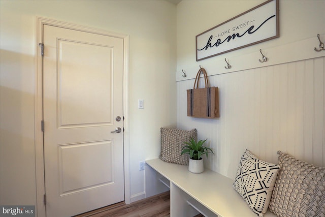 mudroom featuring wood finished floors