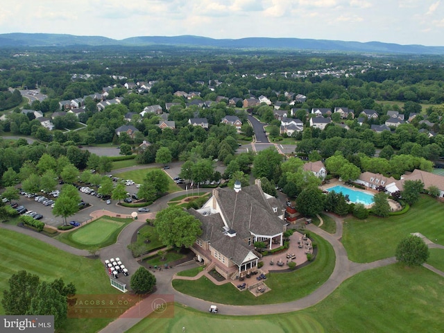 aerial view featuring a residential view