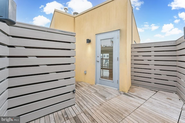 exterior space with stucco siding