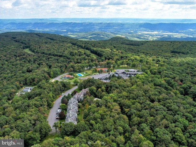 aerial view with a forest view