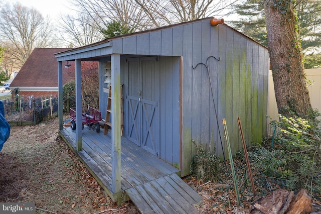 view of shed