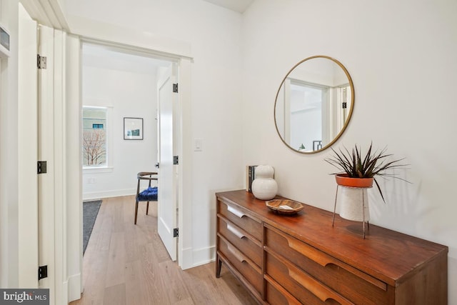1605 Holbrook NE Unit 4, Washington, DC 20002 - hallway featuring light wood finished floors and baseboards