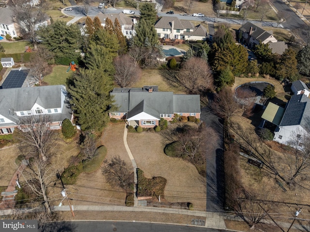 drone / aerial view with a residential view