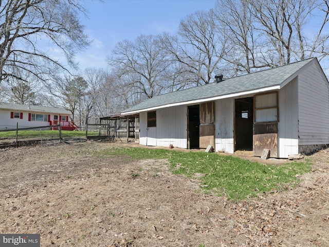 exterior space with an outdoor structure