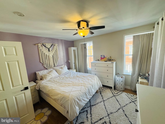 bedroom featuring a ceiling fan