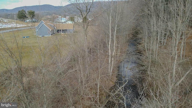 aerial view featuring a mountain view