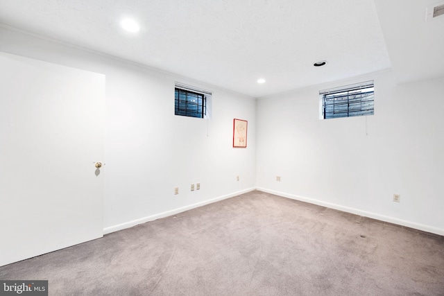 9621 E Bexhill Dr, Kensington, MD 20895 - finished basement with recessed lighting, carpet flooring, visible vents, and baseboards
