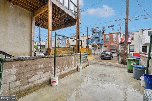 view of patio with a residential view