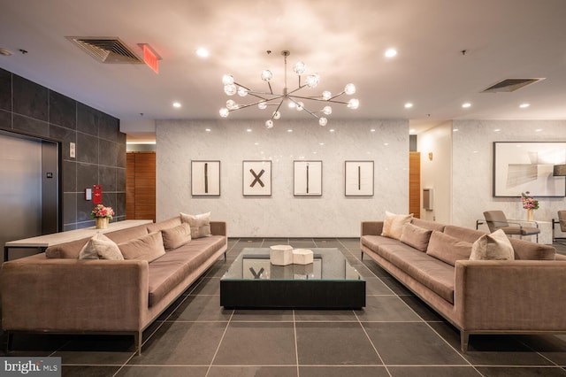 building lobby with visible vents