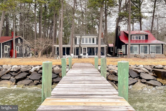 view of dock area