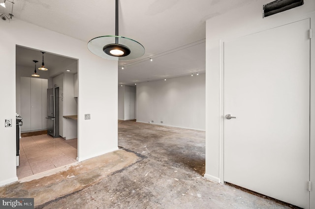 interior space with concrete floors