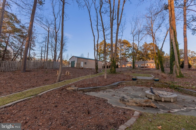 view of yard with fence