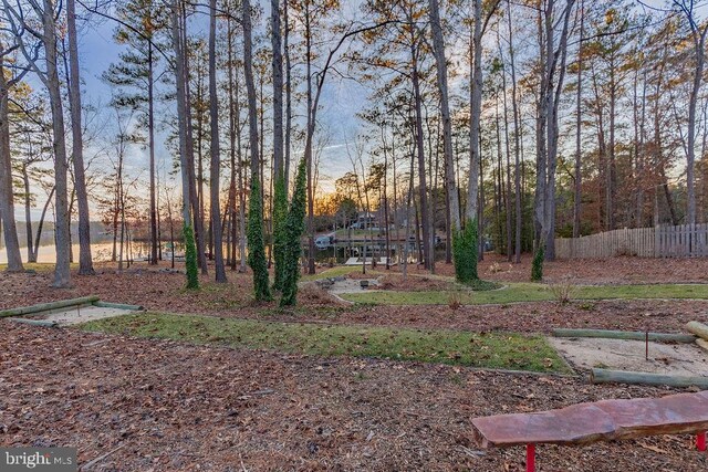 view of yard featuring fence