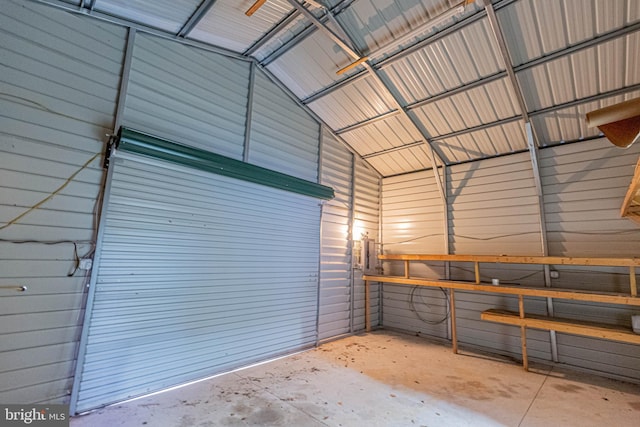 garage featuring metal wall