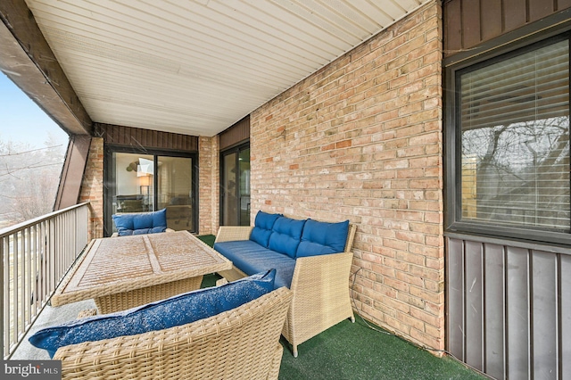 balcony with an outdoor hangout area