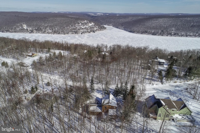 view of snowy aerial view