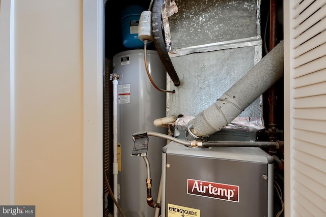 utility room featuring gas water heater