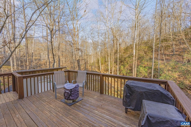 deck featuring grilling area