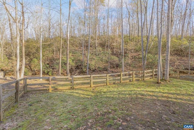 view of yard featuring fence