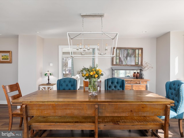 dining area featuring recessed lighting