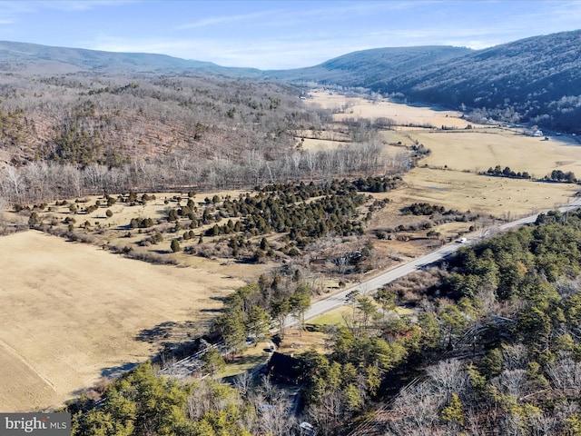 aerial view featuring a mountain view