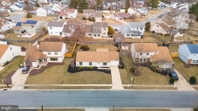 aerial view with a residential view