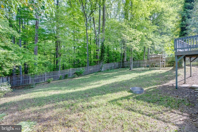 7424 Nancemond St, Springfield, VA 22150 - view of yard featuring a fenced backyard and a deck